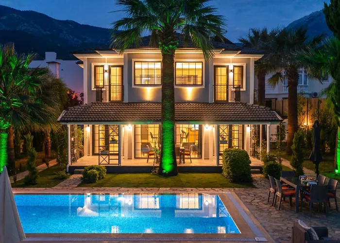 Palmiye Jakuzili Bahceli Havuzlu - Ocekhomes Villa Fethiye