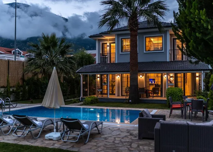 Palmiye Jakuzili Bahceli Havuzlu - Ocekhomes Villa